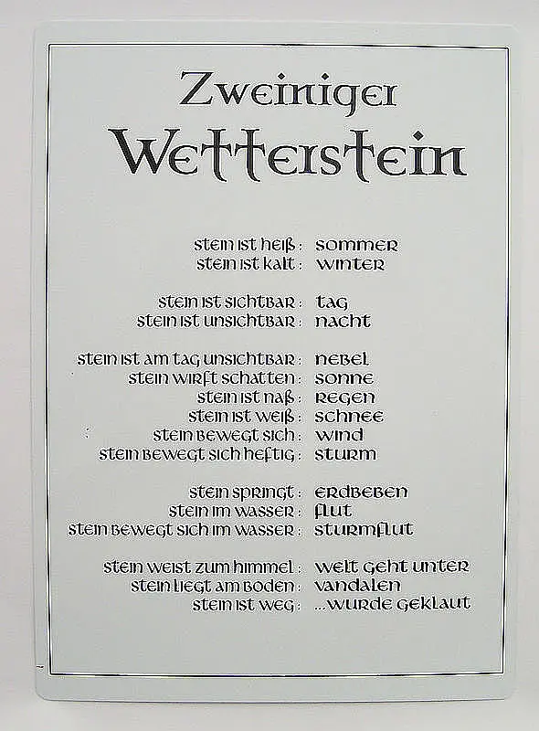 Wettersteinschild - Größe: 21 x 29,7 cm