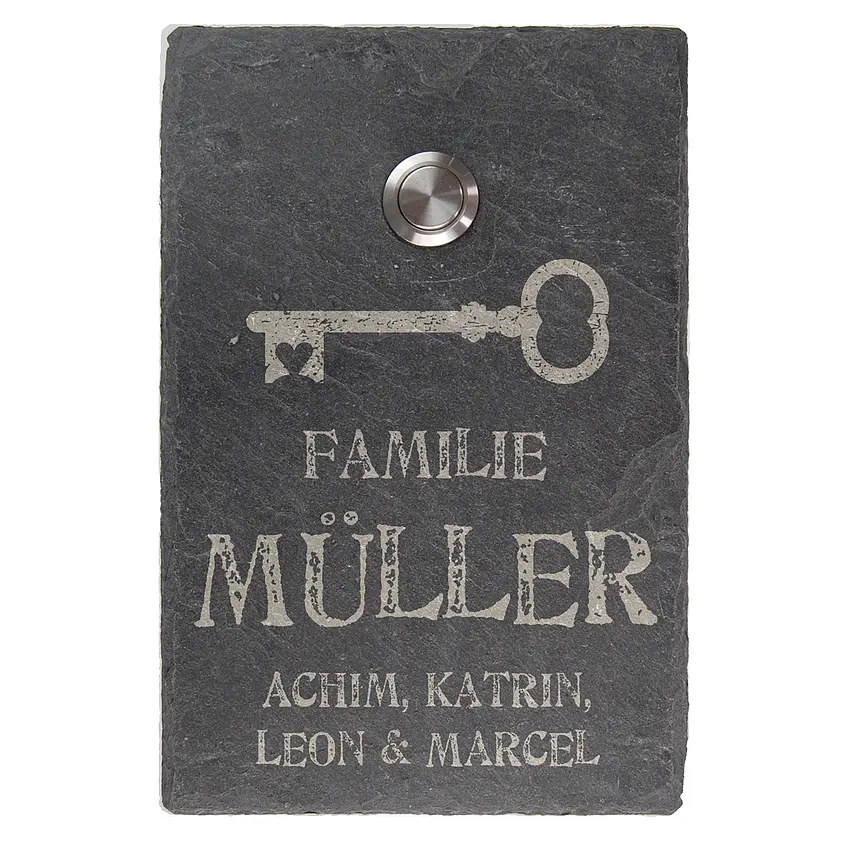 Klingel aus Schiefer 15 x 10 cm - Design Key 
