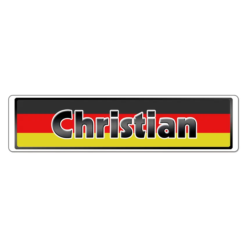 Namensschild mit Flagge aus Deutschland - Größe: 15 x 3,5 cm