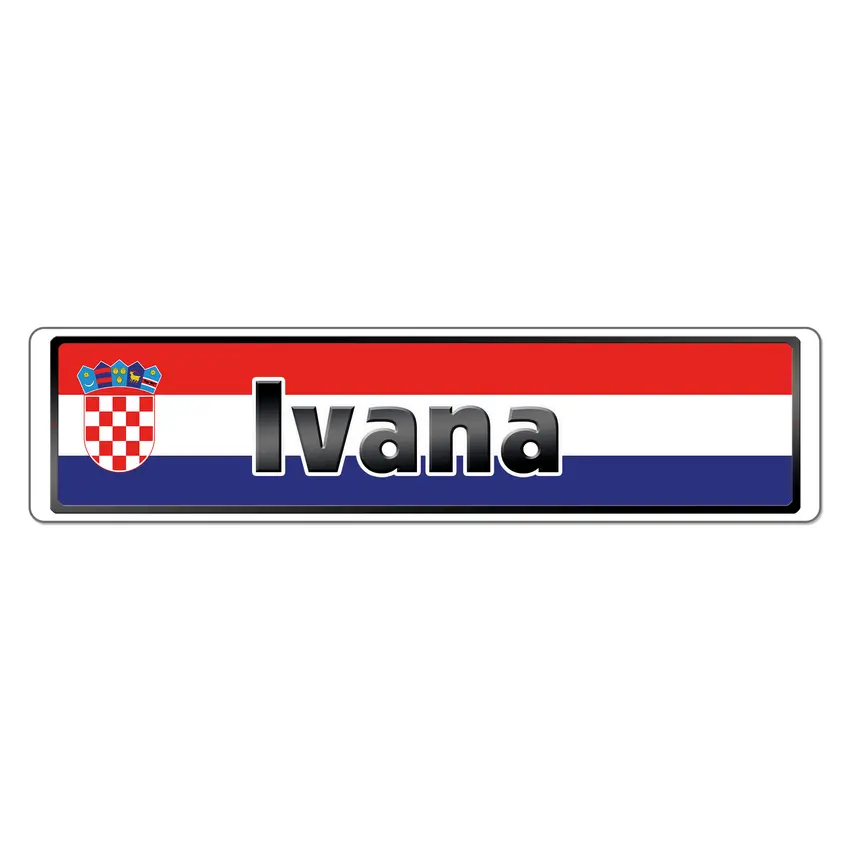 Namensschild mit Flagge aus Kroatien - Größe 15 x 3,5 cm