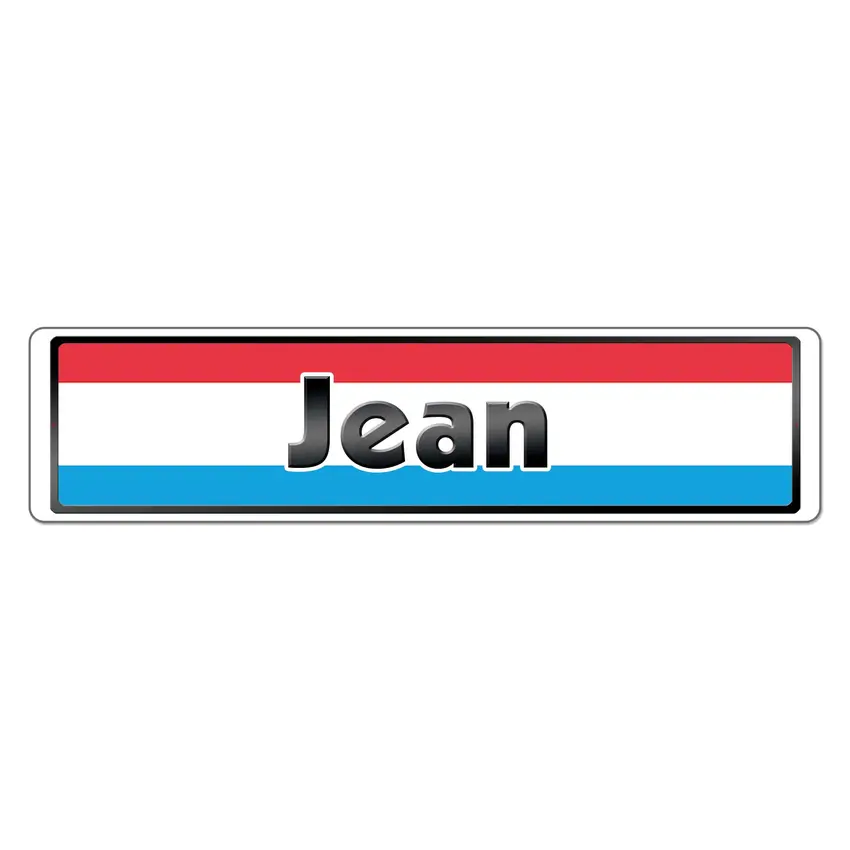 Namensschild mit Flagge Luxemburg