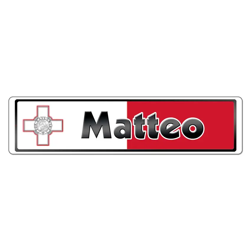 Namensschild mit Flagge Malta