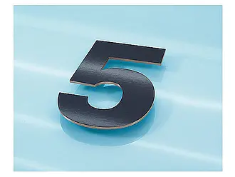 Dunkelblaue Hausnummer aus Edelstahl