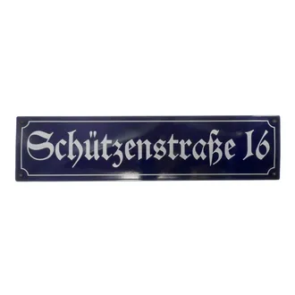 Blaues Straßenschild aus Emaille 