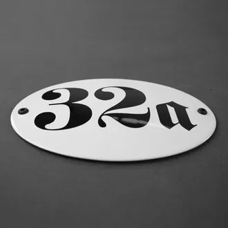 Ovale Hausnummer aus Emaille | 18,3 cm x 14,3 cm