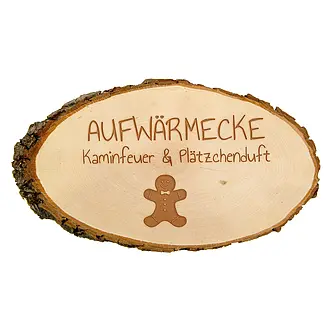 winterliches Schild mit Gravur