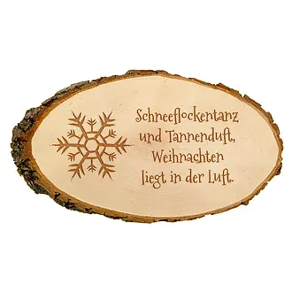 winterliches Schild mit Gravur