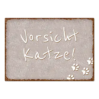 Katzenschild im Vintage Look