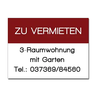 Schild zu vermieten