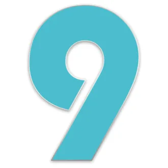 Farbige Edelstahl Hausnummer 9