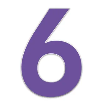 Farbige Edelstahl Hausnummer 6