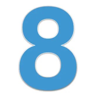 Farbige Edelstahl Hausnummer 8