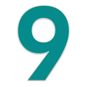 Farbige Edelstahl Hausnummer 9