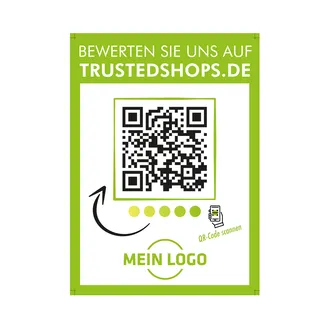 Firmenbewertungsschild mit QR-Code 