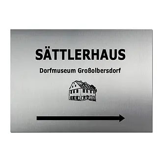 Firmenschild Edelstahl mit Lasergravur 42 x 30 cm 