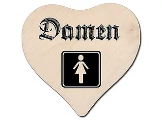 Türschild aus Holz - Toiletten Damen - Größe: 18 x 18 x 1 cm