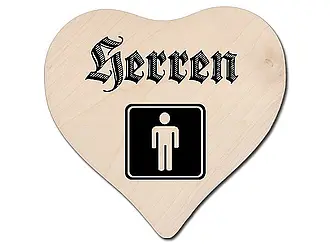 Türschild aus Holz - Toilettenschild Herren - Größe: 18 x 18 x 1cm