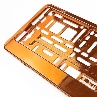 Kennzeichenhalter Chrom Orange - pro Paar
