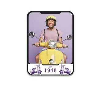 Kennzeichenhalter für Kleinkraftfahrzeuge, schwarz mit Wunschtext-/motiv farbig bedruckt, 12,2 x 16,8 cm 