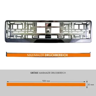 Kennzeichenhalter mit Wunschtext anthrazit chrom - 1 Paar