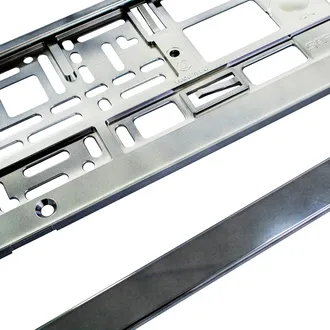 Kennzeichenhalter mit Wunschtext anthrazit chrom - 1 Stück