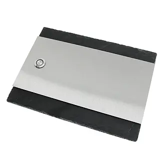 Klingelplatte aus Edelstahl und Schiefer