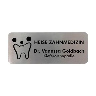 Magnetisches Namensschild zum Anstecken mit Firmenlogo