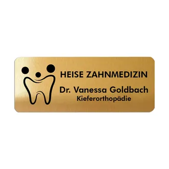 Magnetisches Namensschild zum Anstecken mit eigenem Logo selbst gestalten | Silbern | Gold | Rosé