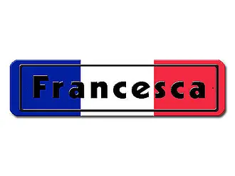 Namensschild mit Flagge aus Frankreich - Größe: 15 x 3,5 cm