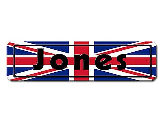 Namensschild mit Flagge aus Großbritannien - Größe: 15 x 3,5 cm