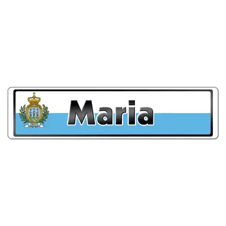Namensschild mit Flagge aus San Marino