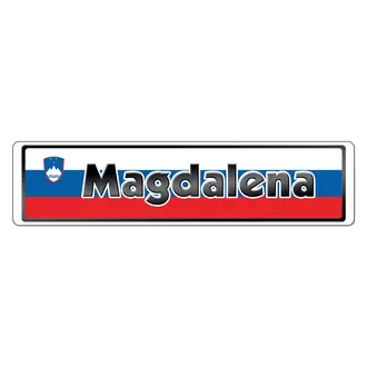 Namensschild mit slowenischer Flagge