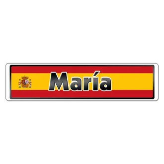 Namensschild mit spanischer Flagge