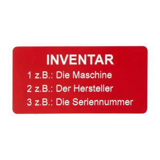 Inventarschild rot/weiß