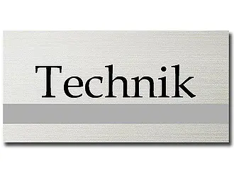 Türschild aus Aluminium - Technik - Größe: 20x10 cm