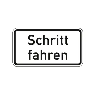 Hinweisschild nach StVO - Schritt fahren