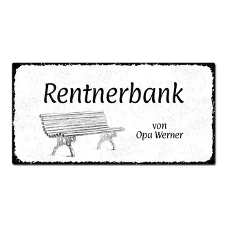 Vintageschild Rentnerbank