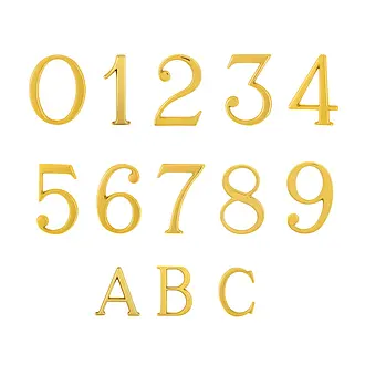 Ziffern und Buchstaben aus Messing - Höhe Ziffer: 12 cm, Höhe Buchstabe: 8 cm