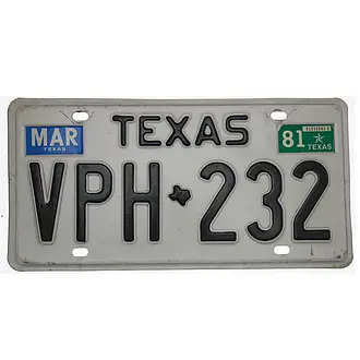US Nummernschild Texas