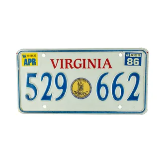 US Nummernschild Virginia 