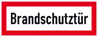 Hinweisschild für die Feuerwehr »Brandschutztür« 