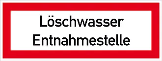 Hinweisschild für die Feuerwehr »Löschwasser Entnahmestelle« 