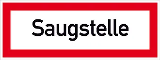 Hinweisschild für die Feuerwehr »Saugstelle« 