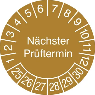 Prüfplakette - mit Jahresfarbe »Nächster Prüftermin« 