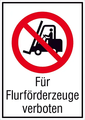 Verbots-Kombischild »Für Flurförderzeuge verboten« 