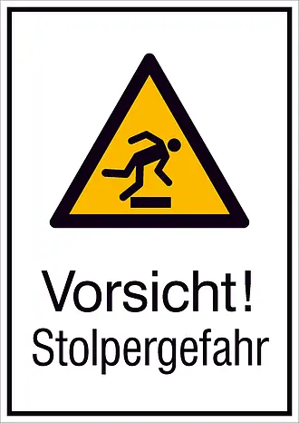 Warn-Kombischild »Vorsicht! Stolpergefahr« 