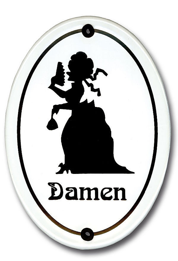 Emaille-WC-Schild Damen - 10,5 x 15 cm