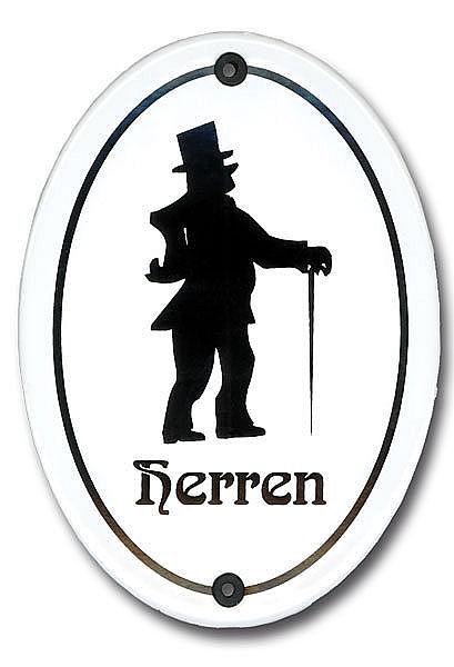 Emaille-WC-Schild Herren - 10,5 x 15 cm