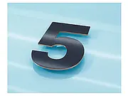 Dunkelblaue Hausnummer aus Edelstahl