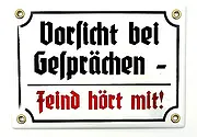 Emaille Türschild, Warnschild